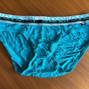 Andrew Christian Teal Brief with Pouch, Large